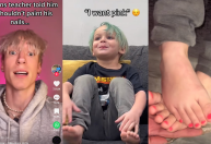Pai leva filho para pintar as unhas após professora dizer que isso é “só para garotas”