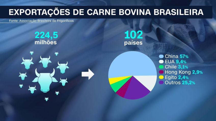 Exportação de carne no Brasil / Arte/CNN