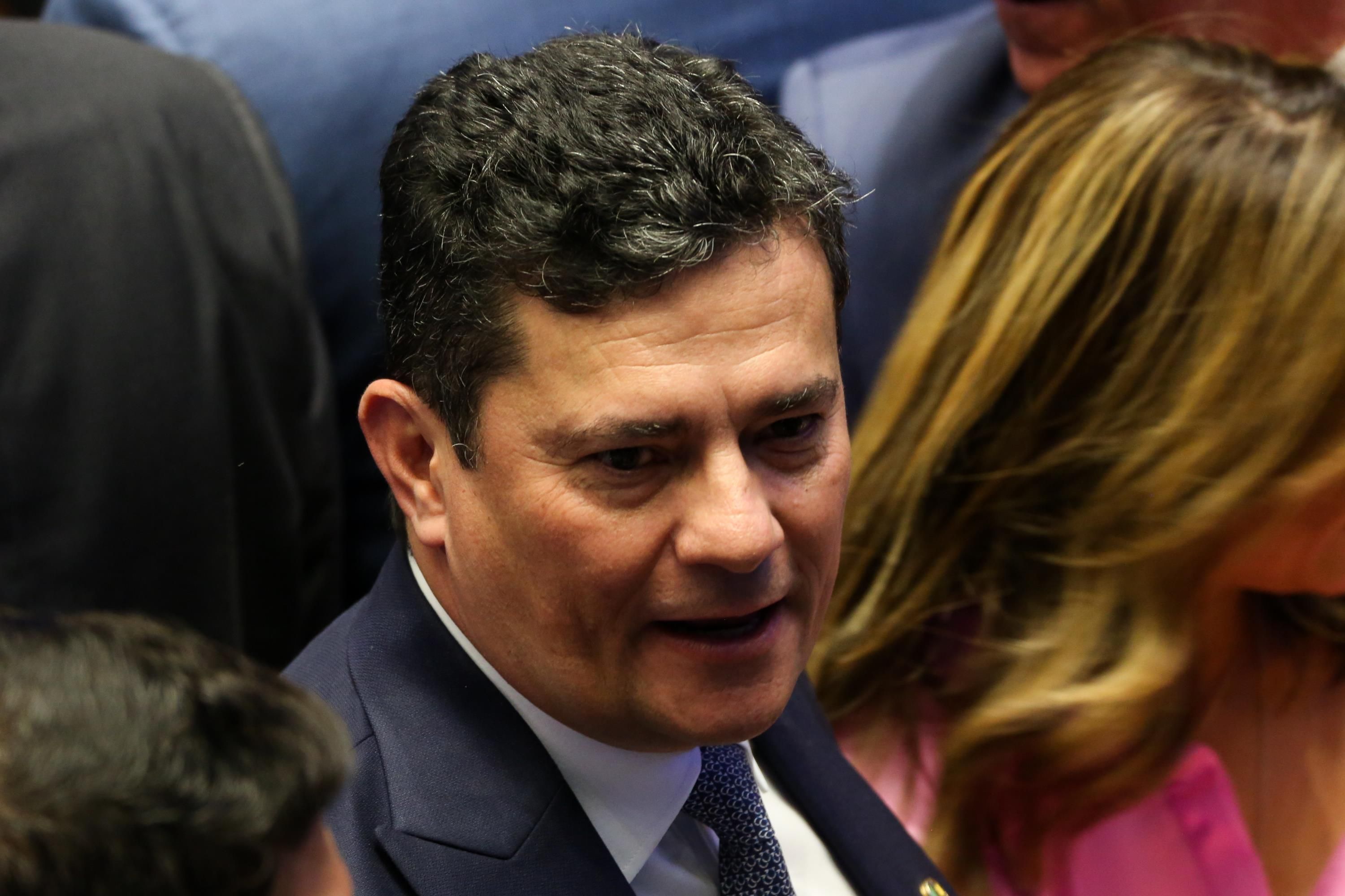 O ex-juiz Sergio Moro durante posse como senador