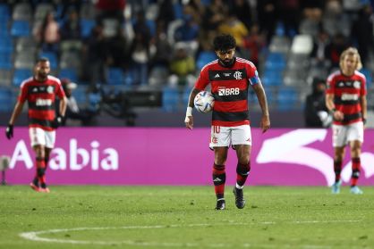 Gabriel Barbosa após o terceiro gol do Al-Hilal contra o Flamengo, pelo Mundial de Clubes de 2023