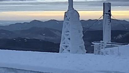 Nevasca no Monte Washington, em New Hampshire, nos EUA