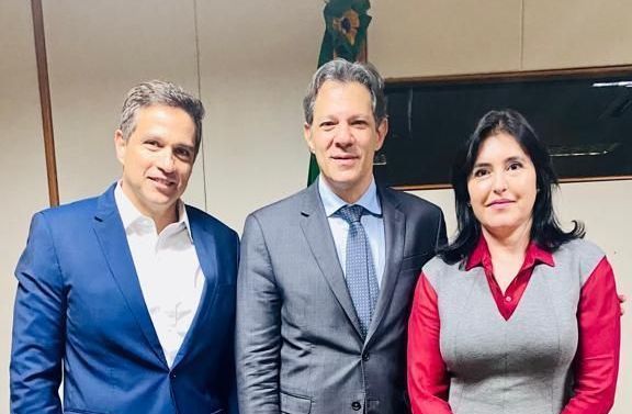 Roberto Campos Neto (BC), Fernando Haddad (Fazenda) e Simone Tebet (Planejamento) após 1ª reunião do CMN em 2023
