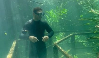 Trilha fica submersa por rio de águas cristalinas em MS; veja antes e depois