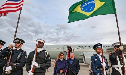Presidente Luiz Inácio Lula da Silva (PT) e a primeira-dama, Janja, chegam a Washington, nos Estados Unidos, para reunião com o presidente americano, Joe Biden