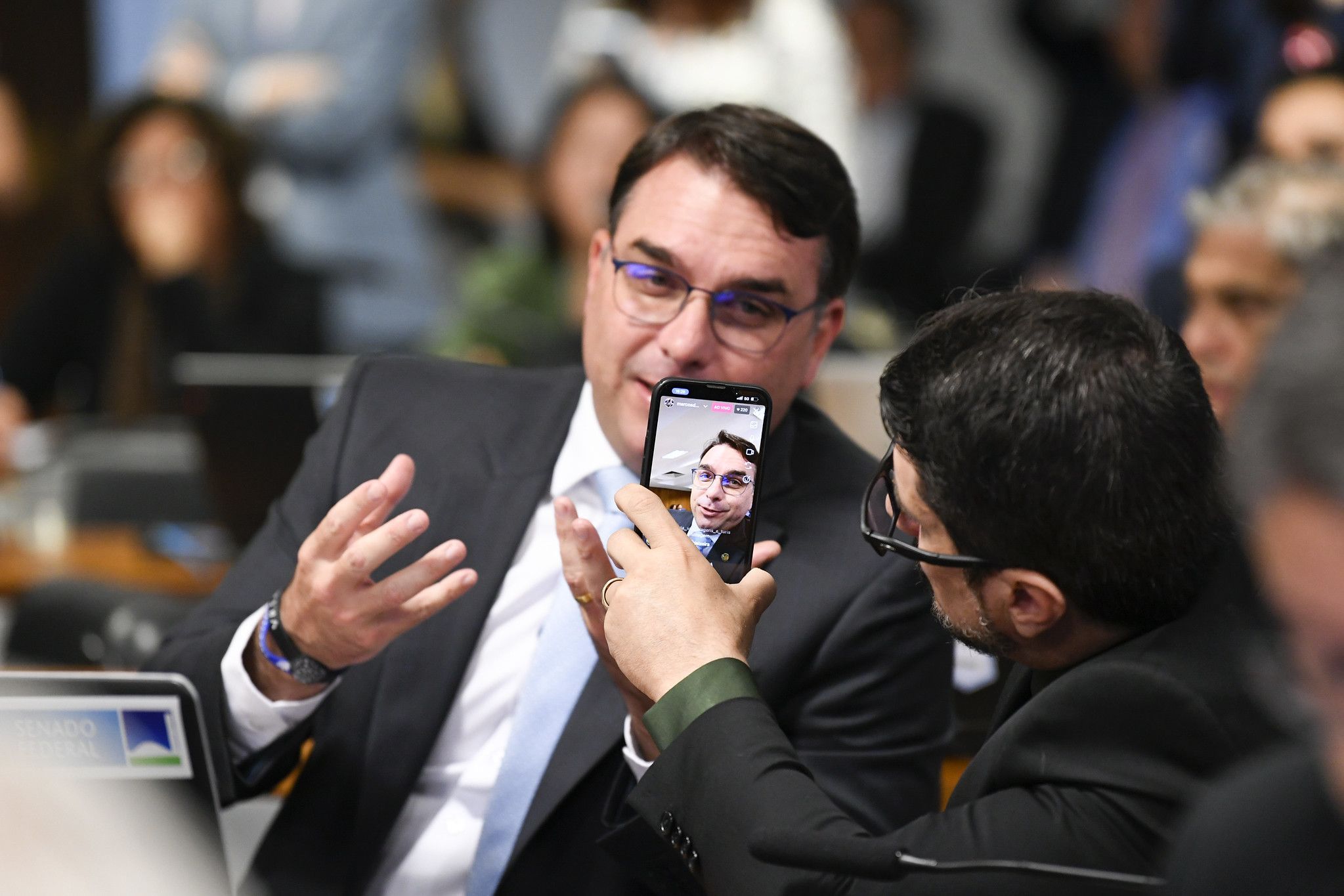 Flávio Bolsonaro e Marcos do Val, senador