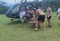 Helicópteros chegam a São Sebastião com doações nesta terça-feira (21)