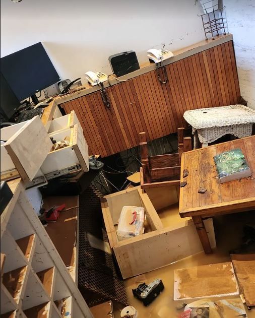 Quarto de Mariana Belém após os estragos causados pela forte chuva que atingiu o litoral paulista neste fim de semana / Divulgação