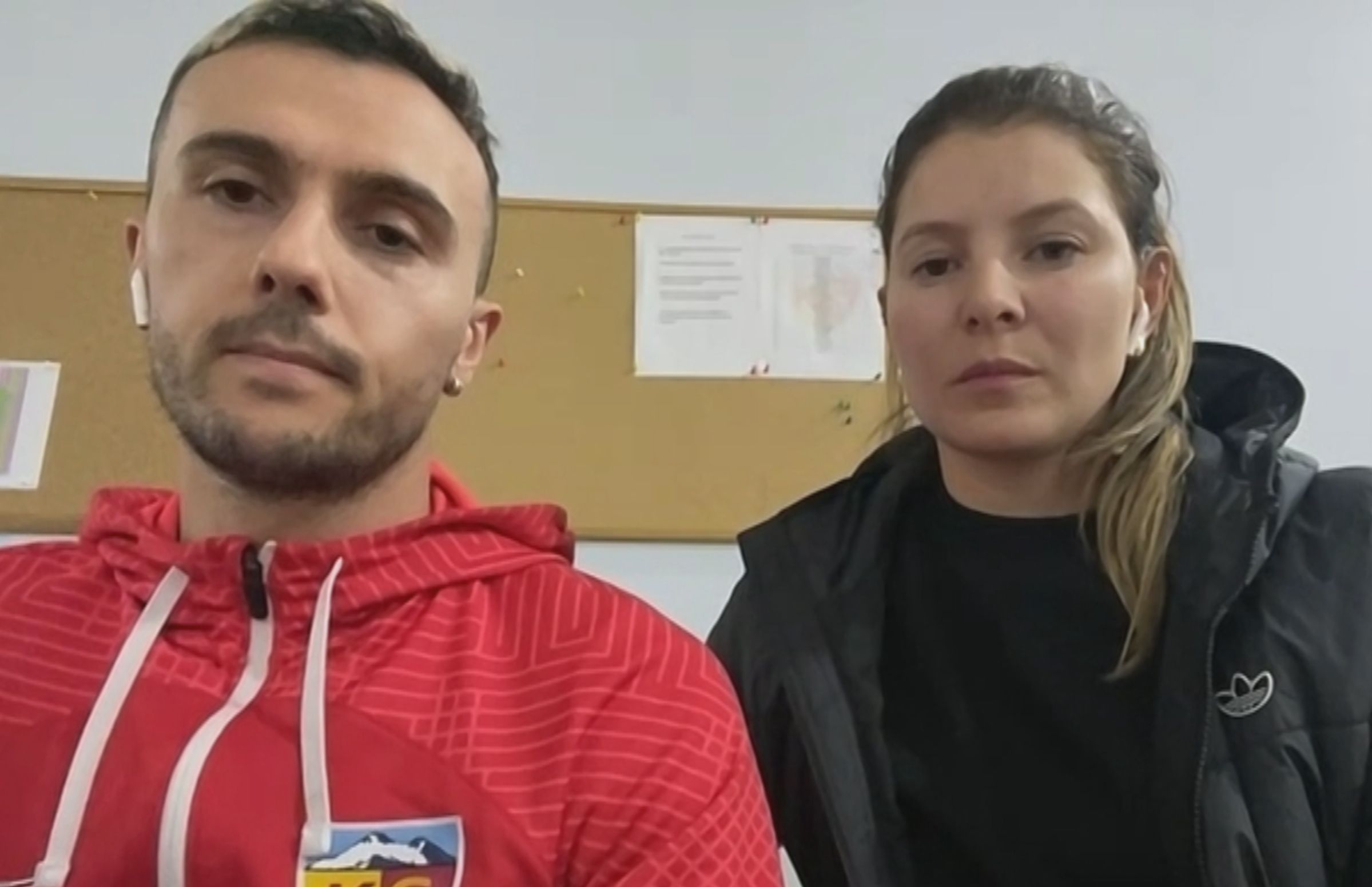 O jogador do Kayserispor, Gustavo Campanharo, e sua esposa Bárbara Veber