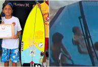 Menino que diz sonhar em ser surfista salva primo bebê de afogamento