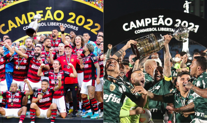 Flamengo e Palmeiras foram os últimos brasileiros tricampeões da Libertadores