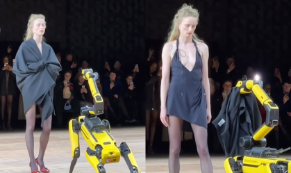 Robô tira vestido de modelo em performance da Semana de Moda de Paris; assista