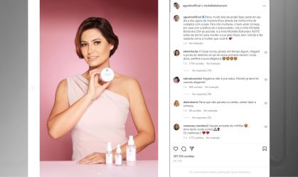 Michelle Bolsonaro usa redes sociais para vender produtos de beleza