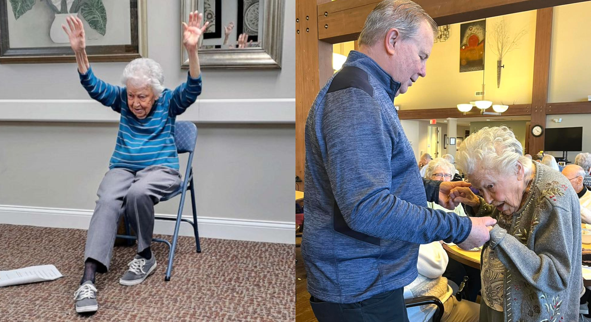 Há 14 anos no residencial, todos conhecem Jean e querem estar com ela / Elk Ridge Village Senior Living/Facebook