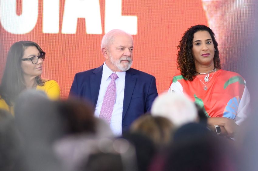 Presidente Lula, Primeira Dama Janja e Ministra Anielle Franco. Nesta terça (21) o Presidente Luiz Inácio Lula da Silva e Ministros participam da Celebração 20 anos das políticas de igualdade racial no Brasil: da SEPPIR ao MIR no Palácio do Planalto. 21/03/2023 / TON MOLINA/FOTOARENA/FOTOARENA/ESTADÃO CONTEÚDO