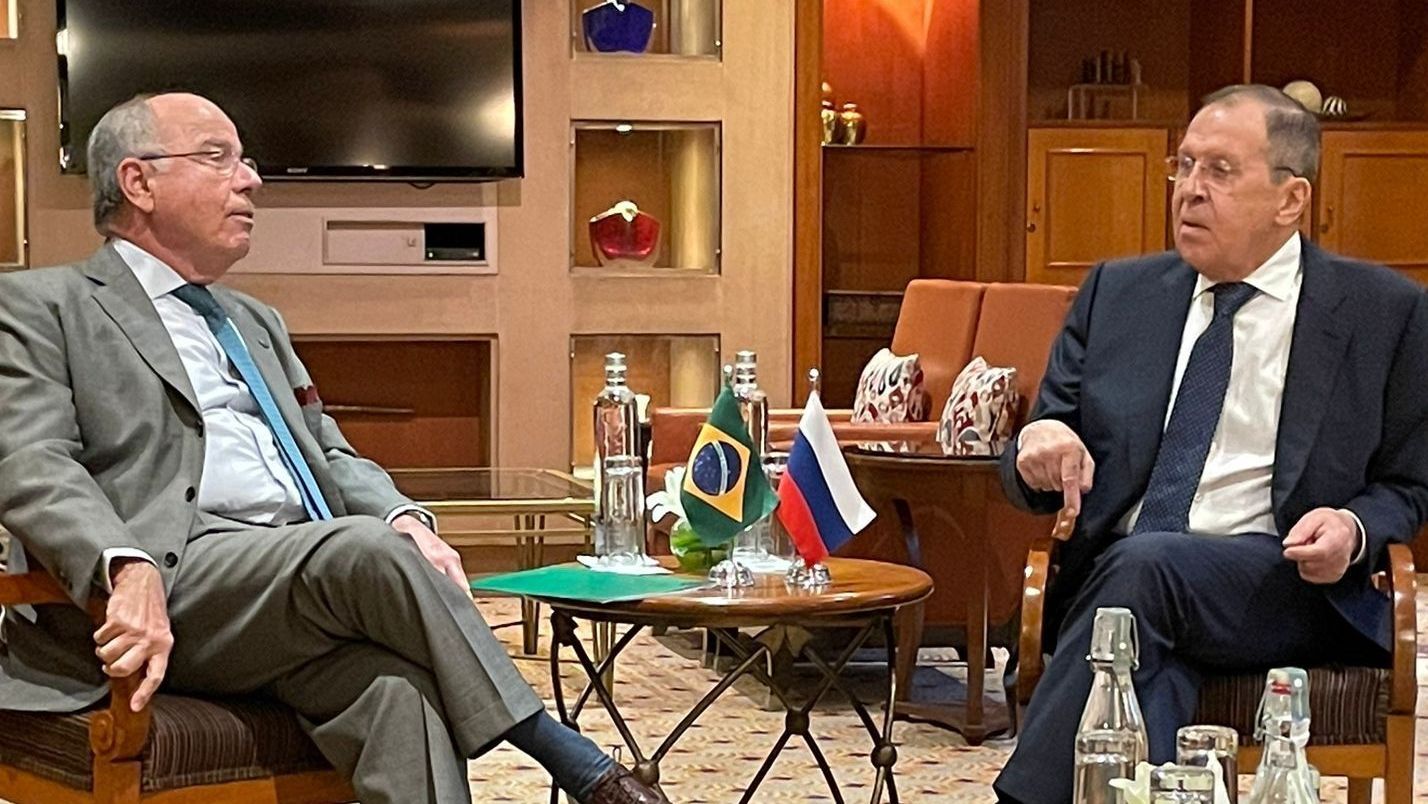 Ministros das Relações Exteriores do Brasil e de Rússia, Mauro Vieira e Sergei Lavrov
