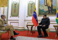 Enviado do governo brasileiro, Celso Amorim tem reunião com Nicolás Maduro, na Venezuela