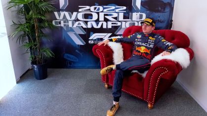 Max Verstappen após conquistar o título da temporada 2022 da Fórmula 1