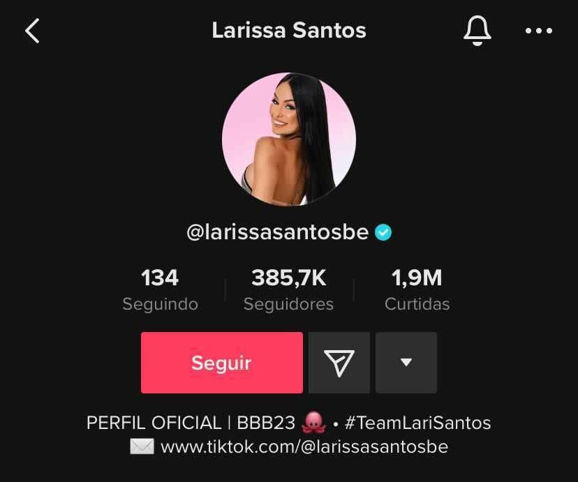 Perfil de Larissa no TikTok / Reprodução