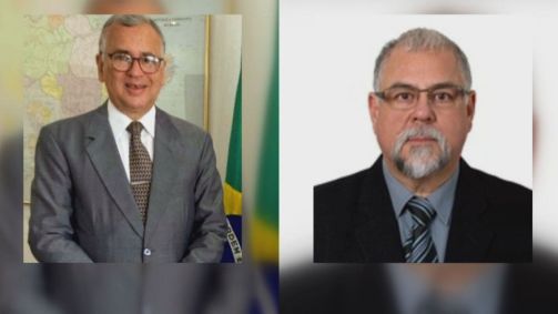 O embaixador Francisco Mauro Brasil de Holanda (esq.) e o oficial de chancelaria Paulo Sallas (dir.)