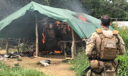 Acampamento de garimpeiros em Roraima foi destruído por policiais federais