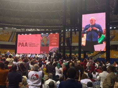 O presidente Luiz Inácio Lula da Silva (PT) durante evento em Recife (PE)