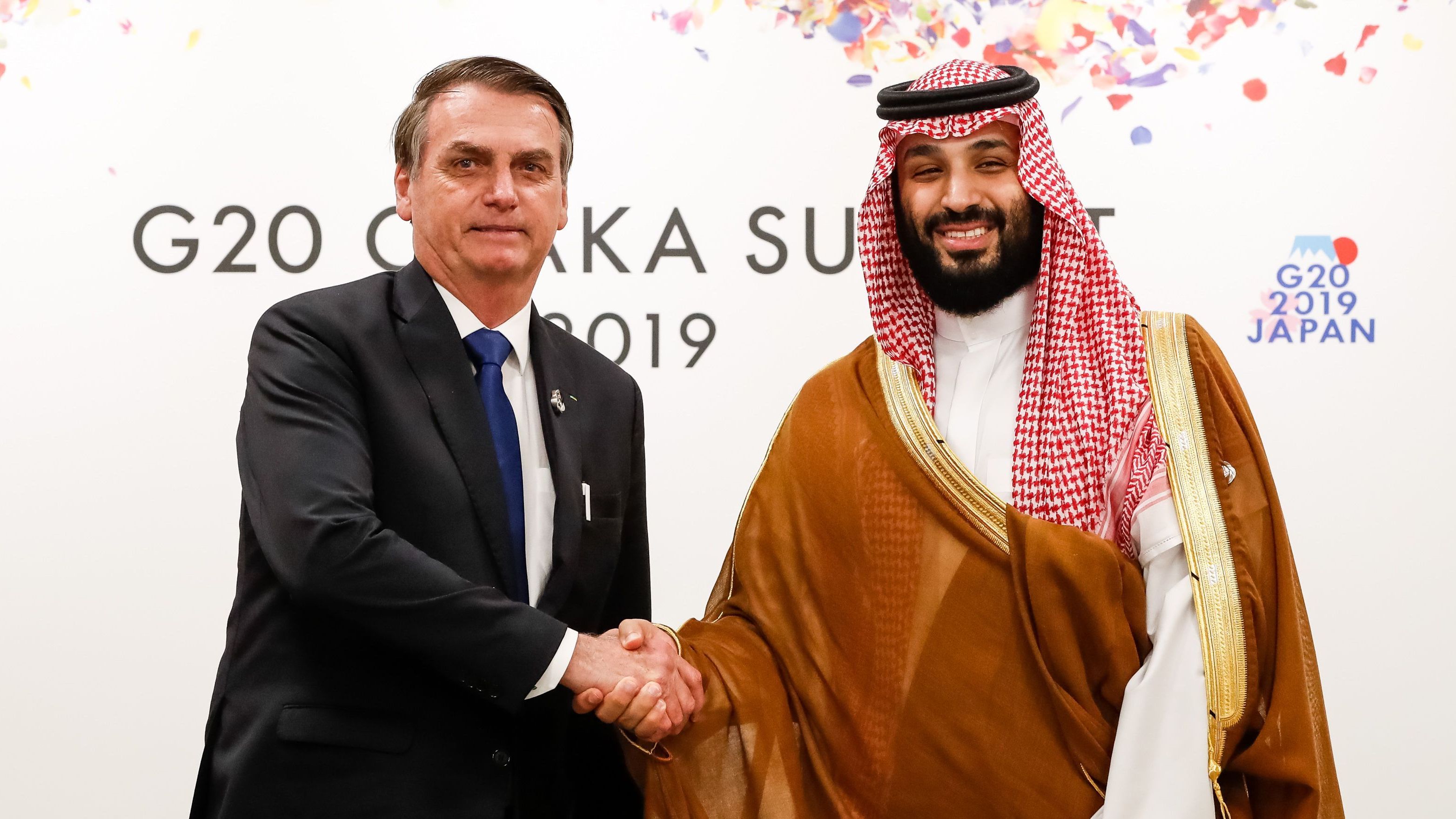 Ex-presidente da República Jair Bolsonaro durante encontro Bilateral com o Principe Herdeiro da Arábia Saudita, Mohammed Bin Salman