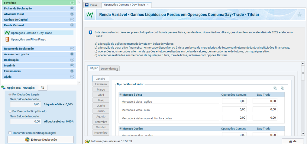 / Como declarar day trade no Imposto de Renda 2023 - Imagem: Programa de Imposto de Renda