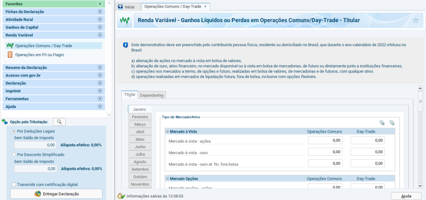 / Como declarar day trade no Imposto de Renda 2023 - Imagem: Programa de Imposto de Renda