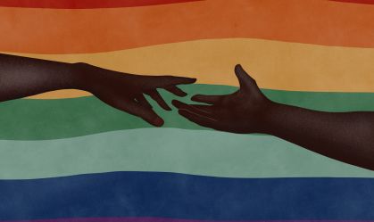 Bandeira LGBTQIA+ negros gay casal relacionamento namoro homens sexualidade homossexualidade homossexual getty