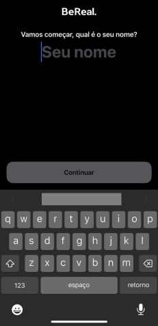 / Tela de cadastro do aplicativo Be Real