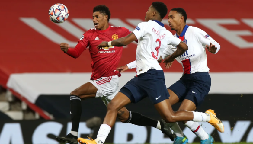 Manchester United e Paris Saint-Germain se enfrentaram na Liga dos Campeões 2020/21. Matthew Peters/Manchester United/Getty Images