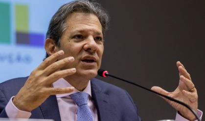 O ministro da Fazenda, Fernando Haddad, durante apresentação da proposta do novo marco fiscal do governo federal