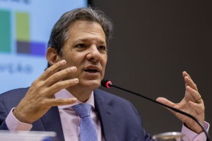 O ministro da Fazenda, Fernando Haddad, durante apresentação da proposta do novo marco fiscal do governo federal