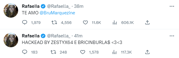 Publicações exibidas na conta do Twitter de Rafaella Santos / Reprodução/Twitter