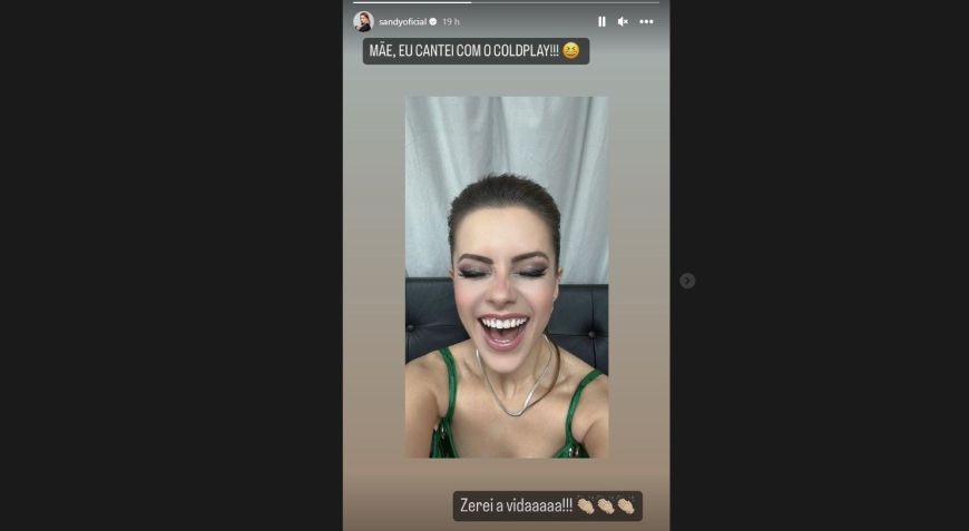 Sandy comemora apresentação com Coldplay / Reprodução/Instagram