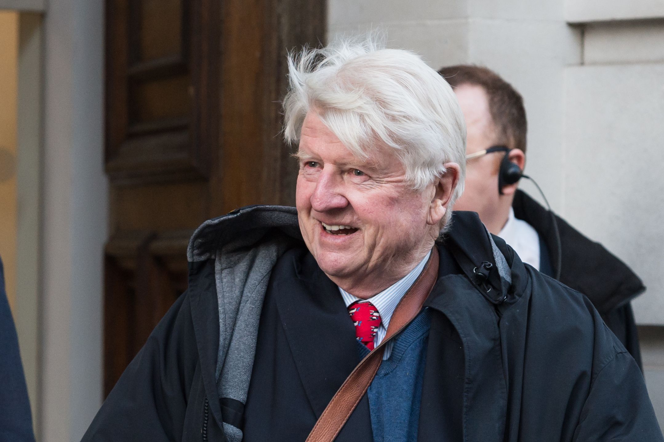 LONDON, UNITED KINGDOM - FEBRUARY 04, 2020: Stanley Johnson arrives at Science Museum where Britain's Prime Minister Boris Johnson launches the UK?s COP26 strategy ahead of the Glasgow Summit in November on 04 February, 2020 in London, England. Prime Minister Boris Johnson, joined by Italy's Prime Minister Giuseppe Conte, naturalist Sir David Attenborough and the outgoing governor of the Bank of England, Mark Carney, is expected to call for international efforts to reach net zero carbon emissions by 2050.- PHOTOGRAPH BY Wiktor Szymanowicz / Future Publishing (Photo credit should read Wiktor Szymanowicz/Future Publishing via Getty Images)