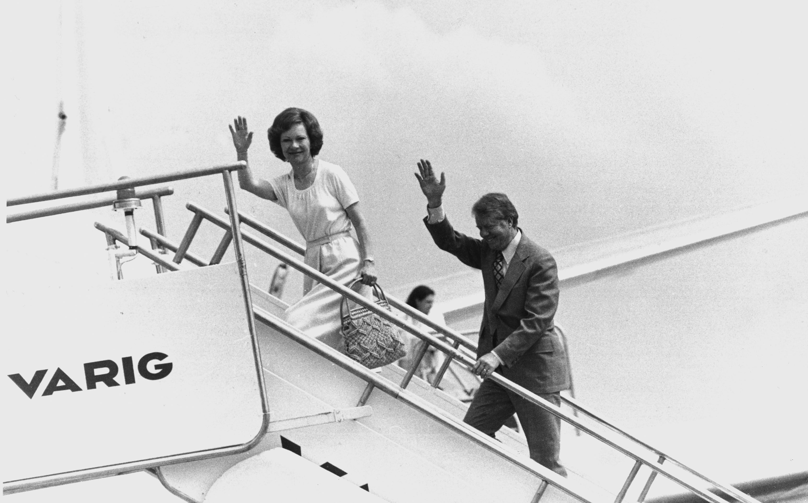 Rosalyn Carter, ao lado do marido, em visita ao Rio de Janeiro, em 1978; ela viajou o mundo atuando pela causa da saúde mental / ARQUIVO/ESTADÃO CONTEÚDO/AE/