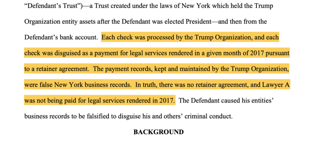 Trechos da acusação e a declaração dos fatos contra Donald Trump / Divulgação