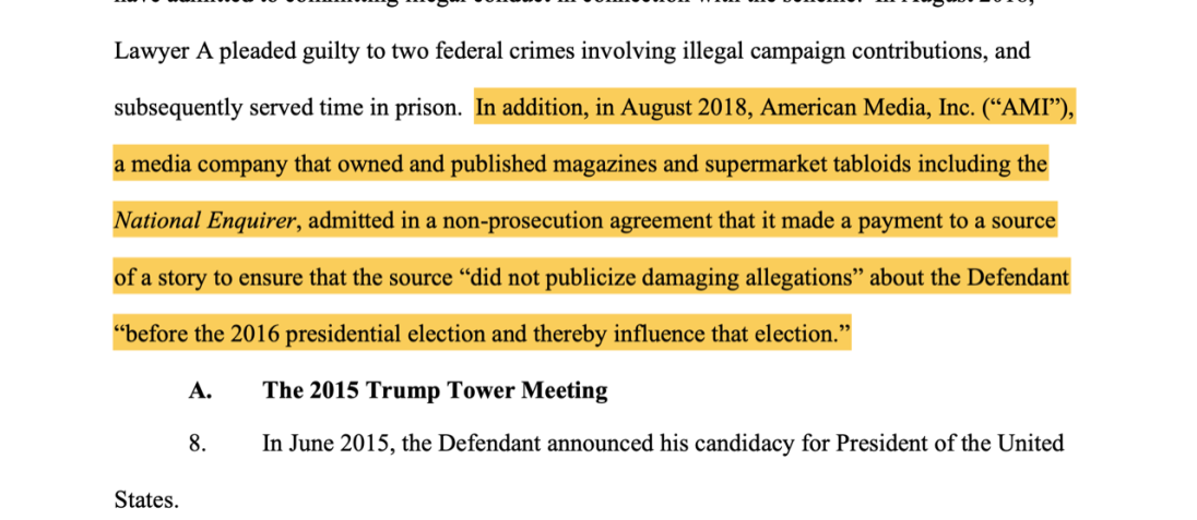 Trechos da acusação e a declaração dos fatos contra Donald Trump / Divulgação