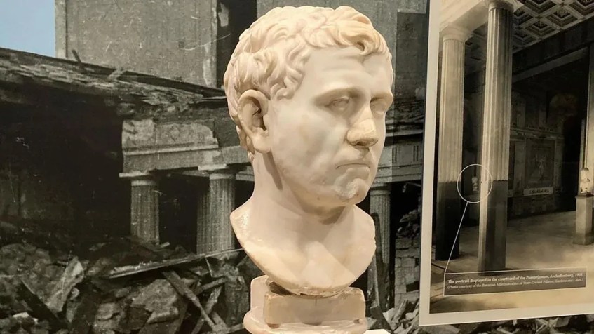 Busto romano é estimado ter 2 mil anos, e teria sido roubado por um soldado americano e levado para os EUA / Laura Young/Arquivo Pessoal