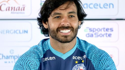 Ricardo Goulart em coletiva pelo bahia, seu atual clube