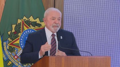 Presidente Luiz Inácio Lula da Silva (PT) faz balanço dos 100 dias de governo em cerimônia em Brasília