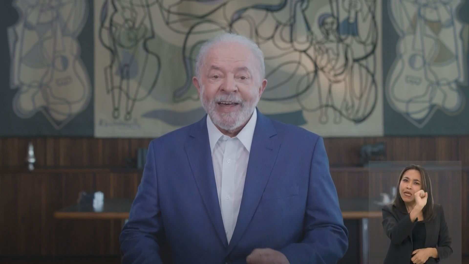 Presidente Luiz Inácio Lula da Silva (PT) em pronuncimento na véspera do Dia do Trabalhador