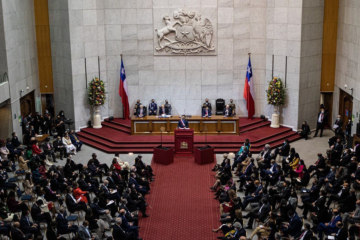 Chilean President Gabriel Boric delivers his first annual