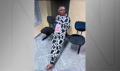 Homem fantasiado de vaca se envolveu em confusão no Rio de Janeiro