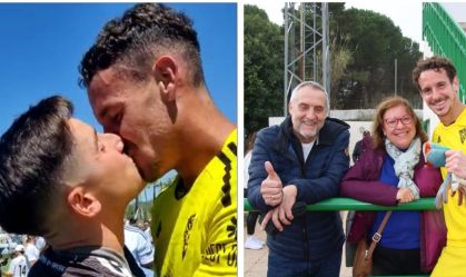 Alberto Lejárraga comemorou título da quarta divisão da Espanha com beijo no namorado