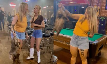 "Rainha do Gambá", mulher retira animal com as mãos em bar no Texas