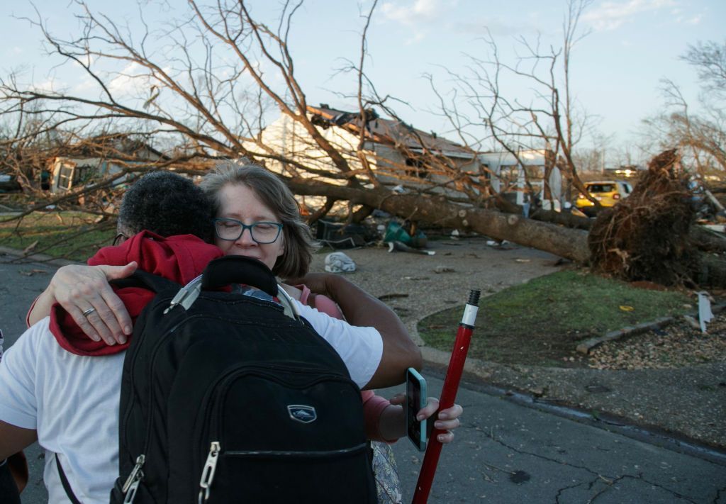 Large Tornado Sweeps Through Little Rock, Arkansas