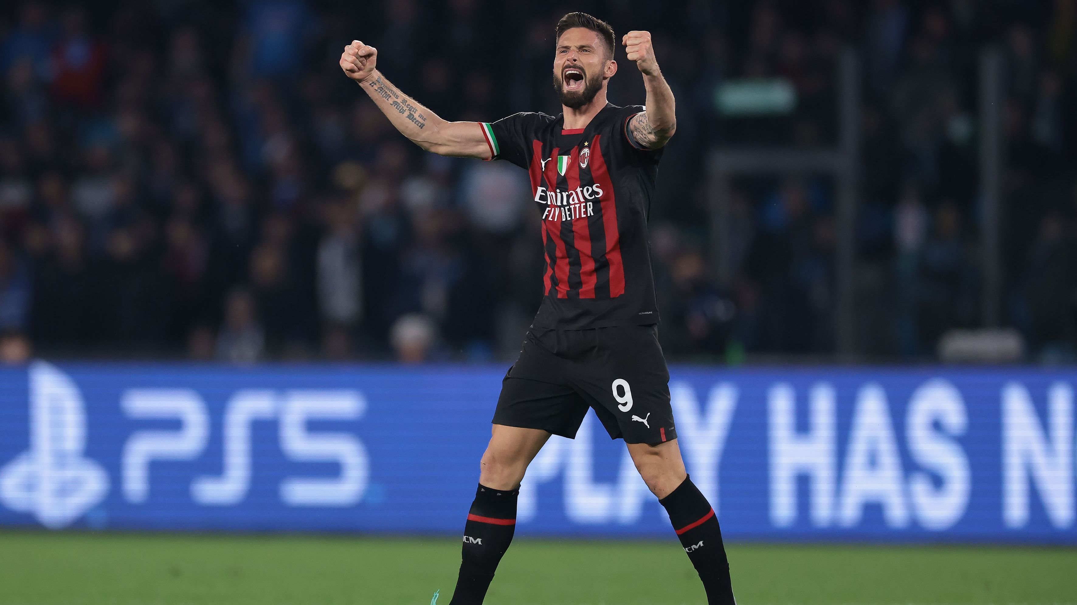 Giroud fez o gol da classificação do Milan