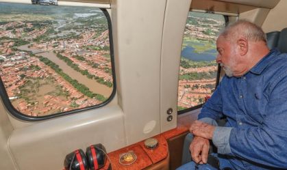 Lula sobrevoa áreas afetadas pelas fortes chuvas no Maranhão
